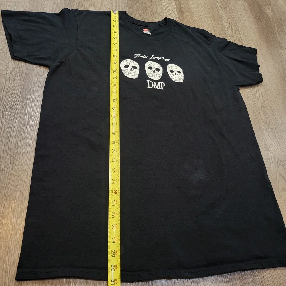 Hanes Men's Shirt Black Tender Lump lings DMP Skull, Skeleton At Back Sz XL - Picture 3 of 8